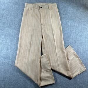 Ms. Pioneer 70s High-Rise Bell Bottom Beige Striped Dress Pants 12